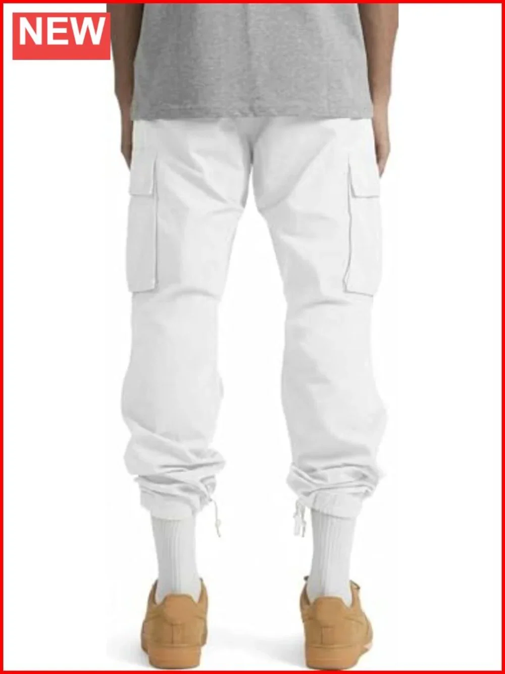 Cotton Stretch Cargo Joggers with 6 Pockets Straight Leg Casual Hiking Pants